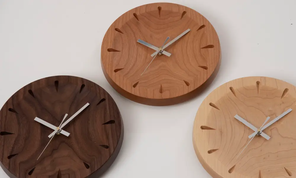 無垢材 時計 ソアレ 丸（大）