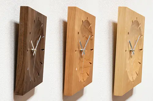 無垢材 時計 ソアレ 角（大）