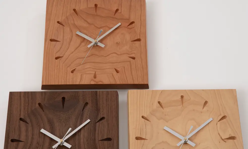 無垢材 時計 ソアレ 角（大）