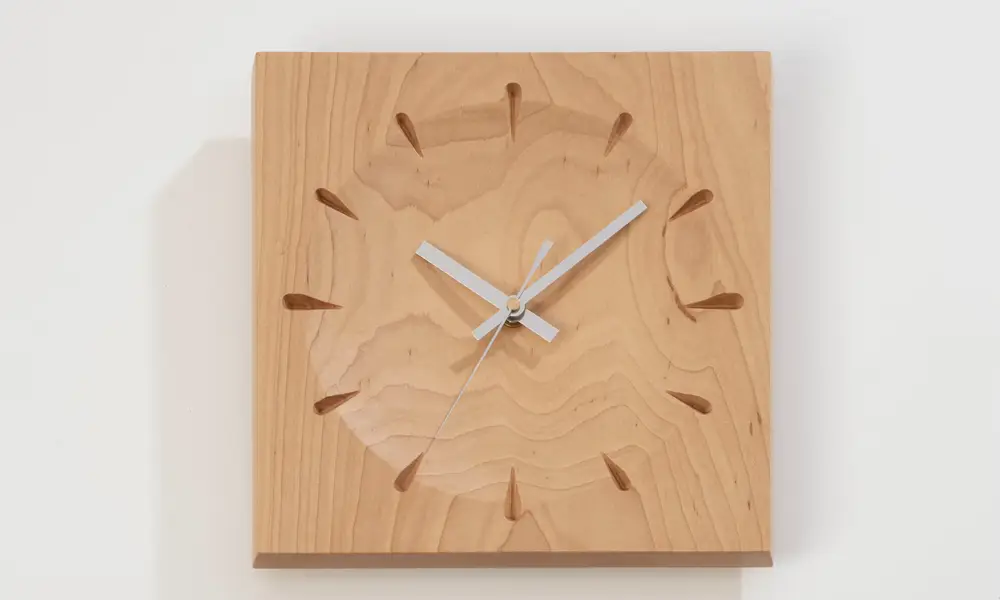無垢材 時計 ソアレ 角（大）